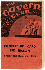 "THE CAVERN CLUB" 1963 MEMBERSHIP CARD.