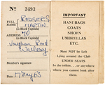 "THE CAVERN CLUB" 1963 MEMBERSHIP CARD.