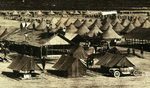 TEXAS MEXICO BORDER PANCHO VILLA CAMPAIGN - CAMP STEWART FRAMED PANORAMIC PHOTO.