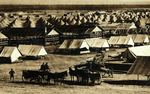 TEXAS MEXICO BORDER PANCHO VILLA CAMPAIGN - CAMP STEWART FRAMED PANORAMIC PHOTO.