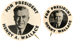 HENRY WALLACE "JIM CROW MUST GO!" EARLY CIVIL RIGHTS FOLDED FLIER AND PAIR OF CAMPAIGN BUTTONS.