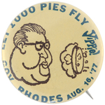 YIPPIE ISSUED KENT STATE RELATED ANTI OHIO GOVERNOR PIE IN FACE BUTTON.