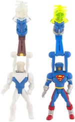 KENNER ANIMATED SERIES FIGURE TEST SHOT PAIR ANTI-KRYPTONITE AND ELECTRO ENERGY SUPERMAN.