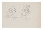 MICKEY AND MINNIE MOUSE PENCIL DRAWING FROM MICKEY'S MELLERDRAMMER.