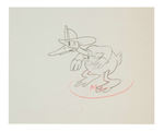 DONALD DUCK PENCIL DRAWING FROM MICKEY'S FIRE BRIGADE.