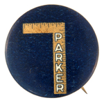 "PARKER" RARE REBUS BUTTON SHOWING A BUILDER'S SQUARE.