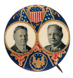 "HOOVER/CURTIS" GRAPHIC AND SCARCE JUGATE BUTTON.