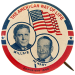 “WILLKIE/McNARY THE AMERICAN WAY OF LIFE” GRAPHIC 1940 JUGATE.