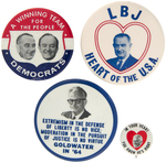 FOUR JOHNSON AND GOLDWATER BUTTONS FROM 1964 CAMPAIGN.