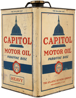 ATLANTIC REFINING COMPANY "CAPITOL MOTOR OIL" TWO GALLON TIN.