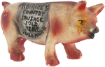 "RB. RICE'S COUNTRY SAUSAGE" PLASTER PIG BUTCHER SHOP DISPLAY FIGURE.