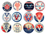 SCARCE LARGE SIZE "V" FOR VICTORY THEME BUTTONS.