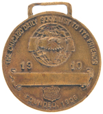 KARL MARX "WORKERS OF THE WORLD UNITE" 1910 IWW WATCH FOB.