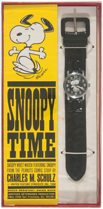 "SNOOPY TIME" BLACK VARIETY BOXED WATCH.