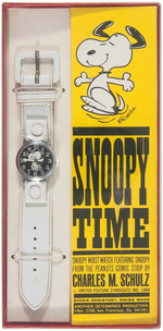 "SNOOPY TIME" WHITE VARIETY BOXED WATCH.