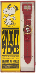 "SNOOPY TIME" RED VARIETY BOXED WATCH.