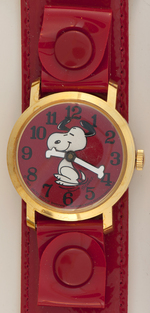 "SNOOPY TIME" RED VARIETY BOXED WATCH.