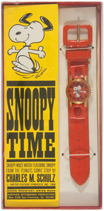 "SNOOPY TIME" ORANGE VARIETY BOXED WATCH.