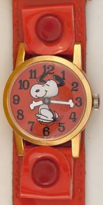 "SNOOPY TIME" ORANGE VARIETY BOXED WATCH.