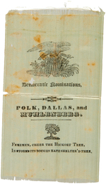 RARE 1844 POLK/DALLAS/MUHLENBERG PENNSYLVANIA COATTAIL RIBBON.