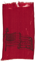 "HARRISON & TYLER" 1840 UNLISTED RED RIBBON WITH FLAG.