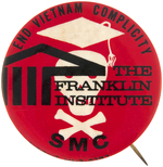 RARE PHILADELPHIA "SMC" VIETNAM WAR PROTEST BUTTON.