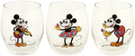 MICKEY & MINNIE MOUSE DECORATIVE GLASS DECANTER & GLASSES SET.