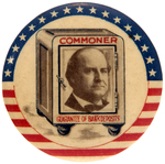 BRYAN RARE VARIETY OF THE 1908 CLASSIC "COMMONER" BUTTON.