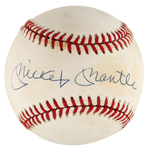 MICKEY MANTLE SINGLE-SIGNED BASEBALL.