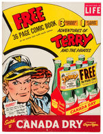 "TERRY AND THE PIRATES CANADA DRY" STORE DISPLAY SIGN FOR FREE COMIC BOOK.