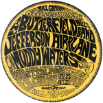 "BILL GRAHAM BLUES-ROCK BASH II" SCARCE JEFFERSON AIRPLANE CONCERT BUTTON (COLOR VARIETY).