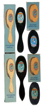 LONE RANGER BOXED BRUSH & COMB SETS.