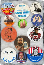 TELEVISION RELATED GROUP OF 12 INTERESTING BUTTONS 1963-2000.