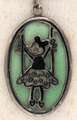 MINNIE MOUSE BOXED COHEN & ROSENBERGER STERLING SILVER PENDANT NECKLACE.