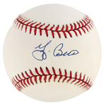 MLB BASEBALL STARS SIGNED BALL LOT WITH AARON, BERRA & MUSIAL.