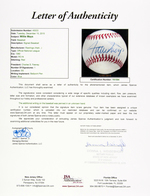 HANK AARON & WILLIE MAYS SINGLE-SIGNED BASEBALL PAIR.