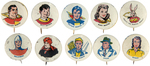 CAPTAIN MARVEL FAMILY AND OTHER FAWCETT CHARACTERS BUTTON SET.