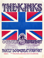 THE KINKS FAMILY DOG FD-700630 GREAT HIGHWAY CONCERT POSTER.