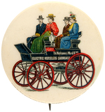 "THE MONTGOMERY WARD ELECTRIC HORSELESS CARRIAGE" BUTTON WITH 1898 BACK PAPER.