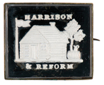 "HARRISON & REFORM" LOG CABIN HIGH GRADE SULPHIDE BROOCH.