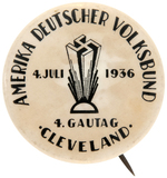 GERMAN AMERICAN FEDERATION BUTTON FROM 1936 CLEVELAND OHIO CONVENTION.