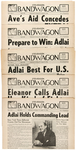 STEVENSON VOLUNTEER KIT AND FIVE ISSUES OF "STEVENSON BANDWAGON" NEWSPAPER.