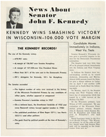 EARLY CAMPAIGN NEWSLETTERS "NEWS ABOUT SENATOR JOHN F. KENNEDY" AND MORE.