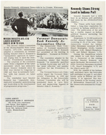 EARLY CAMPAIGN NEWSLETTERS "NEWS ABOUT SENATOR JOHN F. KENNEDY" AND MORE.