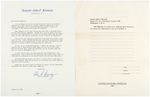 EARLY CAMPAIGN NEWSLETTERS "NEWS ABOUT SENATOR JOHN F. KENNEDY" AND MORE.