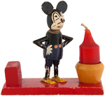 MICKEY MOUSE WOODEN CANDLESTICK HOLDER.