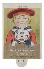 “BUSTER BROWN SHOES” MECHANICAL TRADE CARD.