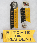 RITCHIE FOR PRESIDENT THREE HOPEFUL BUTTONS AND RIBBON