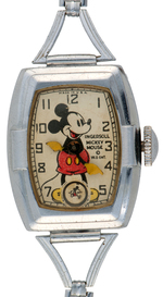 "MICKEY MOUSE INGERSOLL DE-LUXE WRISTWATCH" GIRL'S WATCH WITH CHARMS & BOX.