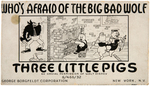 "WHO'S AFRAID OF THE BIG BAD WOLF - THREE LITTLE PIGS" RARE BOXED FUN-E-FLEX FIGURE SET.